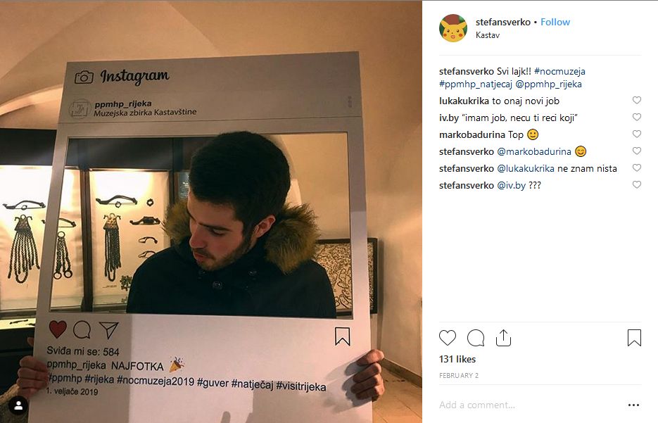 POBJEDNIK INSTAGRAM NATJEČAJA NOĆI MUZEJA 2019.